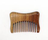 Customize Logo- 20pcs Premium Mini Wooden Combs Wide Tooth Black Sandalwood Wood Hair Comb Beard Comb for Men 8*5.3cm