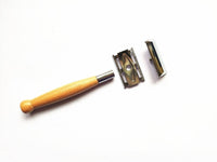 Engrave Logo-Beech Wood Handle Metal Head Razor retro razor For Men Beard Grooming