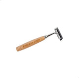 Engave logo-Natural Wood Handle Razor ABS head Old Style Hotel Razor Men Beard Shaving Tools