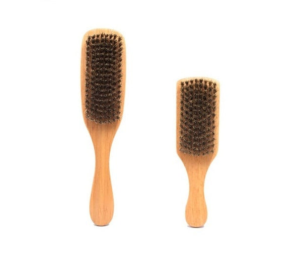 Customized Logo-Wood Handle Boar Bristle Brush Men Beard Care Brush With Handle Makeup Grooming