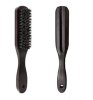 Customize Logo-Dark Red Wood Handle Boar Bristle Brush For Men Beard Care Makeup Grooming