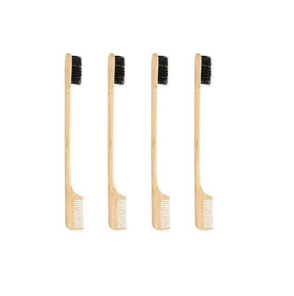 Customize Your Logo-Bamboo Comb Makeup Brush Wood Handle Boar Bristle Makeup Tool