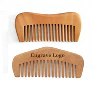 Engrave Logo-Handmade Peach Comb Wide Tooth Beard Comb Hair Combs