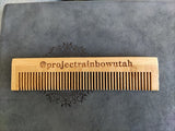 Customize Logo-Mini Bamboo Wood Comb Fine Tooth Square Beard Care Comb Hotel comb