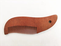 Customized Logo-EDC Red wood comb for men beard care women hair brush with hole on handle