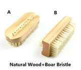 Engrave your logo- Wood handle boar bristle nail brush hand wash brush wooden nail cleaning tool