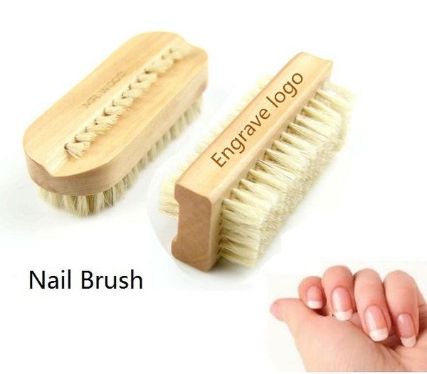 Natual Bristles Wood Nail Brush Scrubbing Finger Toe Washing Up Double |  eBay