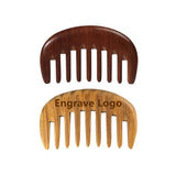 Customize Logo-GoldenSandalwood Comb Wide Tooth Comb For Hair/Beard care comb hair brush grooming tool