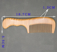 Handmade Greensandal Wood Comb Wide Tooth Comb With Handle For Hair/Beard Makeup Engrave Logo