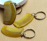 Personalized-Engrave Logo-Mini Handmade Ox Horn Comb keychain comb pocket size for beard care