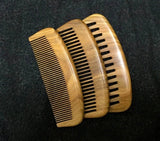 Handmade Greensandal Wood Comb Wide Tooth Comb With Handle For Hair/Beard Makeup Engrave Logo