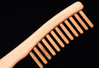 Engrave Logo- Beech Wood Comb Wide Tooth Comb With Handle For Hair/Beard Makeup Engrave Logo