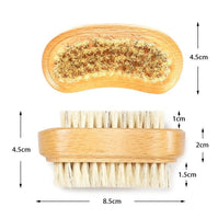 Engrave your logo- New Kind Beech Wood handle boar bristle nail brush hand wash brush wooden nail cleaning  SPA tool