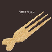 Engrave Logo-Handmade Bamboo Wood Hairpin Comb Fork Comb Picks Comb For Hair Makeup