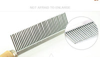 Engrave Logo-Pet Comb Wooden Handle steel tooth comb for dog and cat care brush
