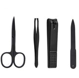 Customize Logo-Black nail clipper set 4-piece Nail Clipper Set With Pu Case