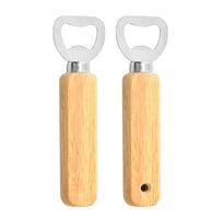 Customize Logo-Wood handle bottle opener metal head beer opener