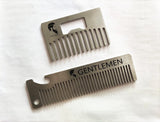 Stainless steel comb bottle opener comb for Gentlemen beard care travel comb
