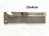 Stainless steel comb bottle opener comb for Gentlemen beard care travel comb