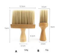 Customized LOGO-Barber Brush for Cleaning Hairs WoodHandle with Soft Fiber For Barbershop Neck Brush