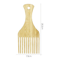Customize Logo-Bamboo Comb Wide Tooth Beard Care Comb Fork Comb Afro Comb Pick comb hair brush
