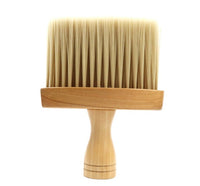 Customized LOGO-Barber Brush for Cleaning Hairs WoodHandle with Soft Fiber For Barbershop Neck Brush