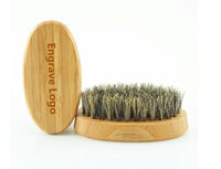 Engrave Logo-Mini Bamboo brush beard care brush for men makeup tool grooming